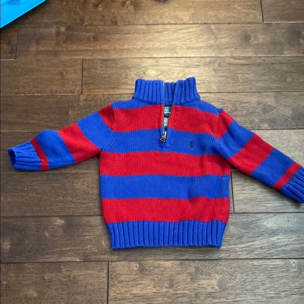 Polo By Ralph Lauren Red And Blue Striped Sweater